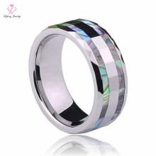 New Rotating GearTungsten Ring, Mother Laser Engraving Pearl Inlay Tungsten Ring